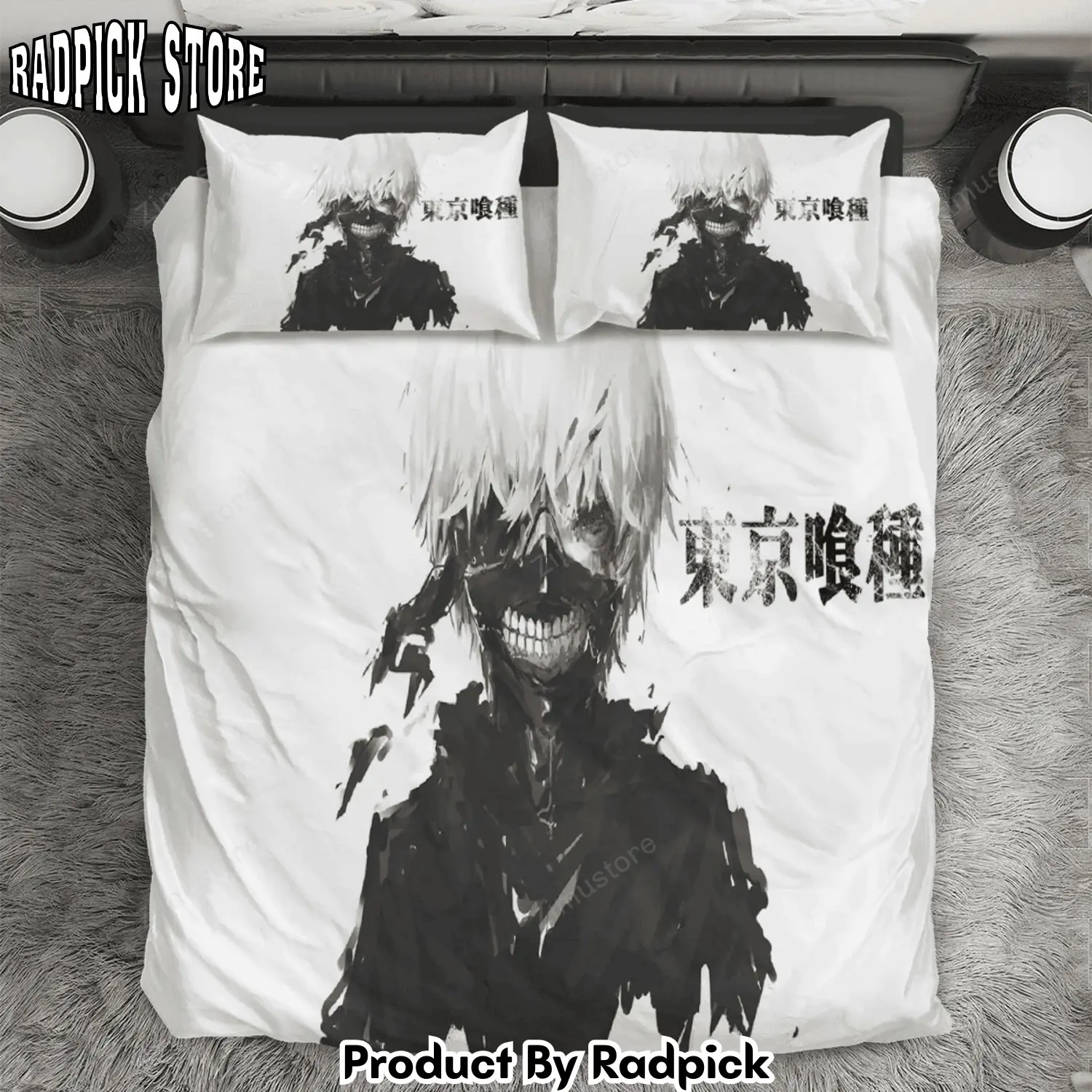 Radpick tokyo ghoul poster 8 3pcs 3pcs bedding set duvet cover and pillow cases gift for fan rp327713